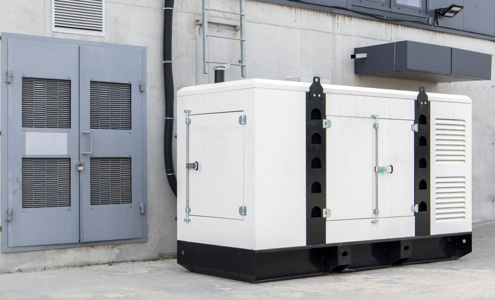 Industrial diesel generator for emergency power, ideal for outdoor use, reflecting the reliable power solutions for commercial settings in New Orleans.