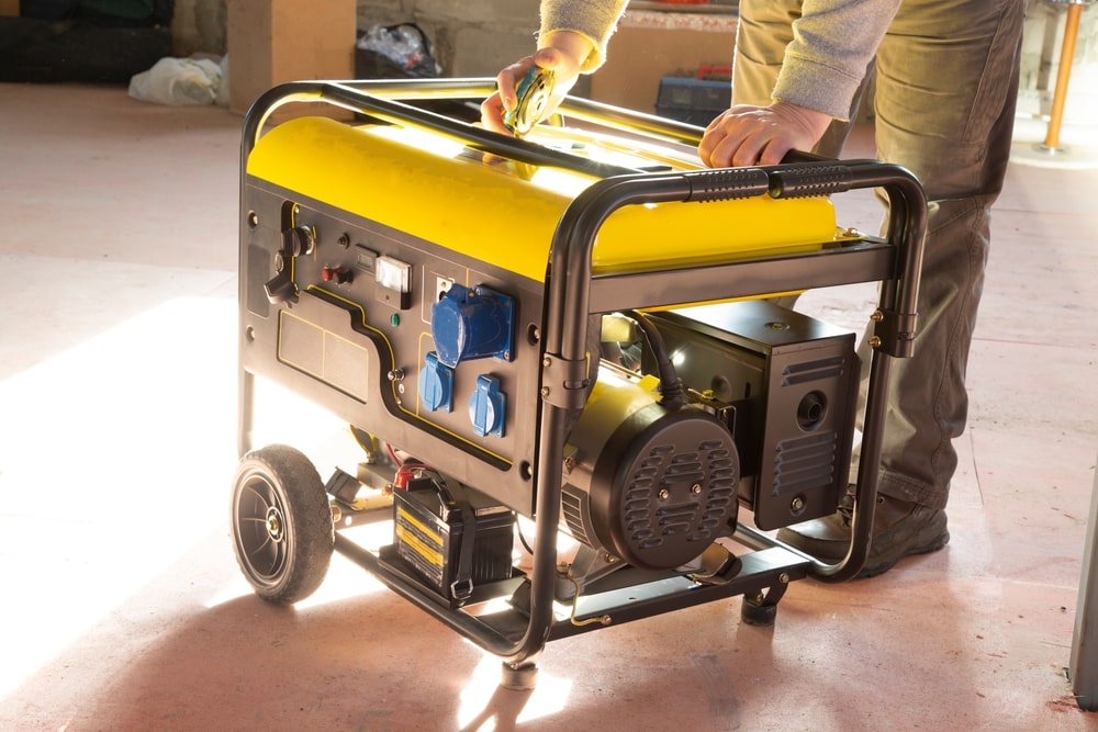 Portable gasoline generator, demonstrating an autonomous energy source for additional power, suitable for use by a New Orleans electrician.